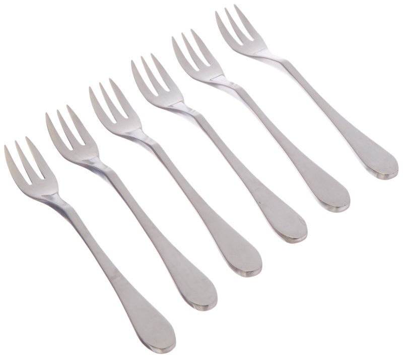 Knork 18/0 Stainless Steel Cocktail Fork (Set of 6), Matte Silver - Image 1